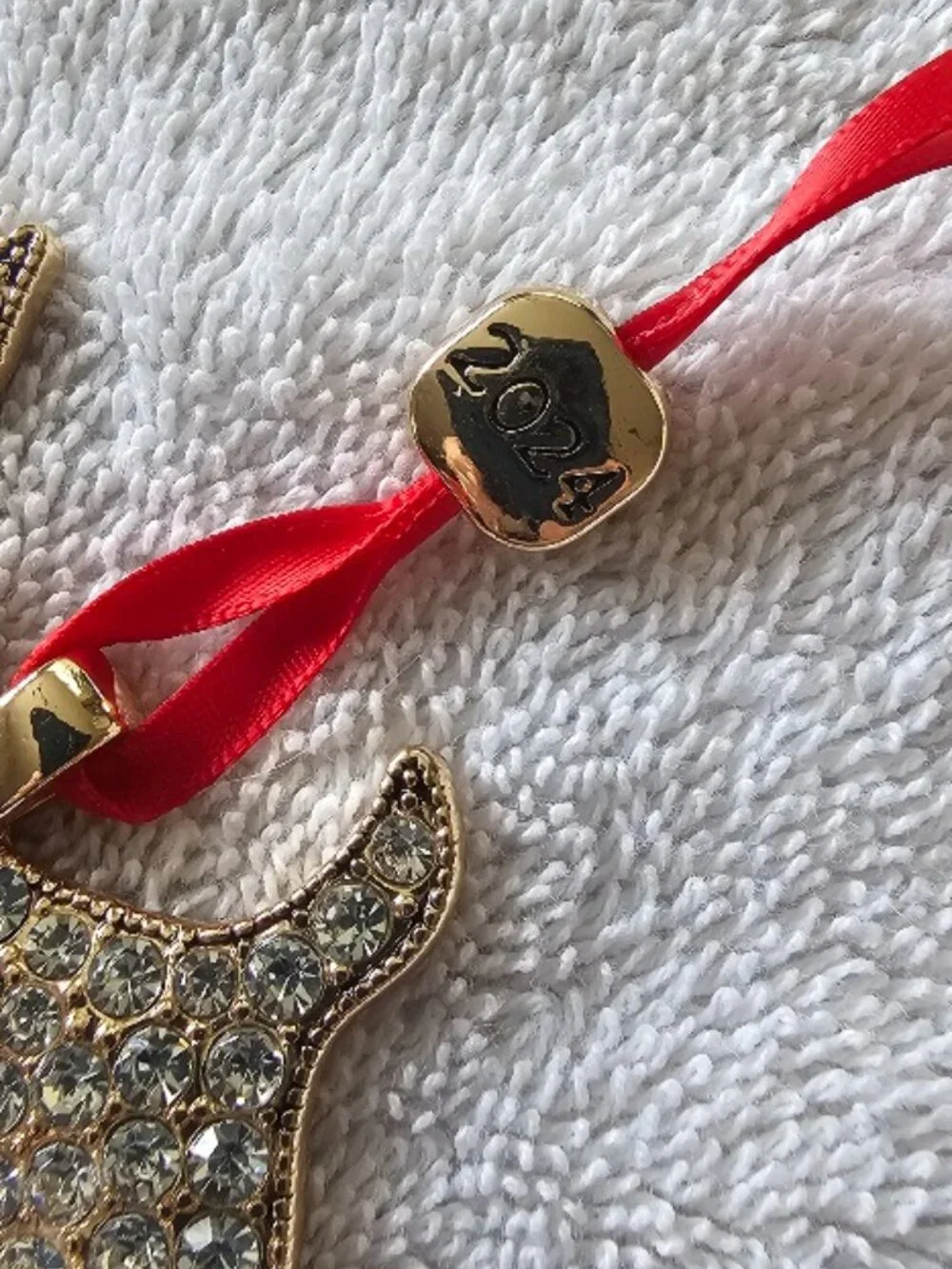 2024 Monet Gold Tone Crystal Rhinestone Westie Scottie Dog Bag Charm Ornament
